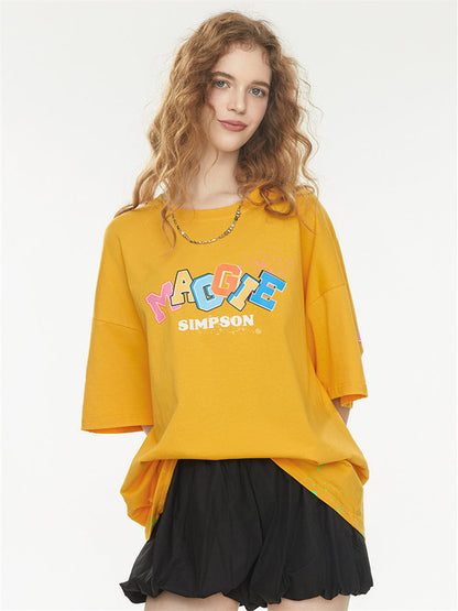 Playful 3D Bubble Print Drop Shoulder Short Sleeve