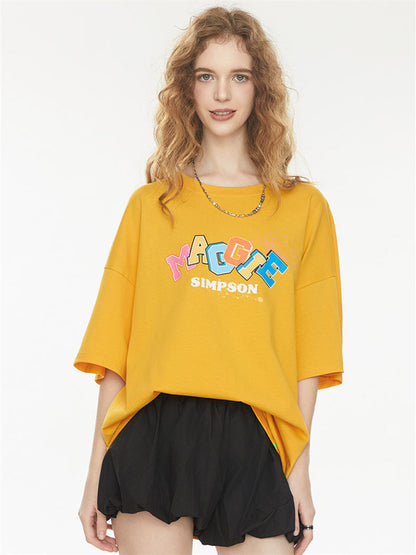 Playful 3D Bubble Print Drop Shoulder Short Sleeve