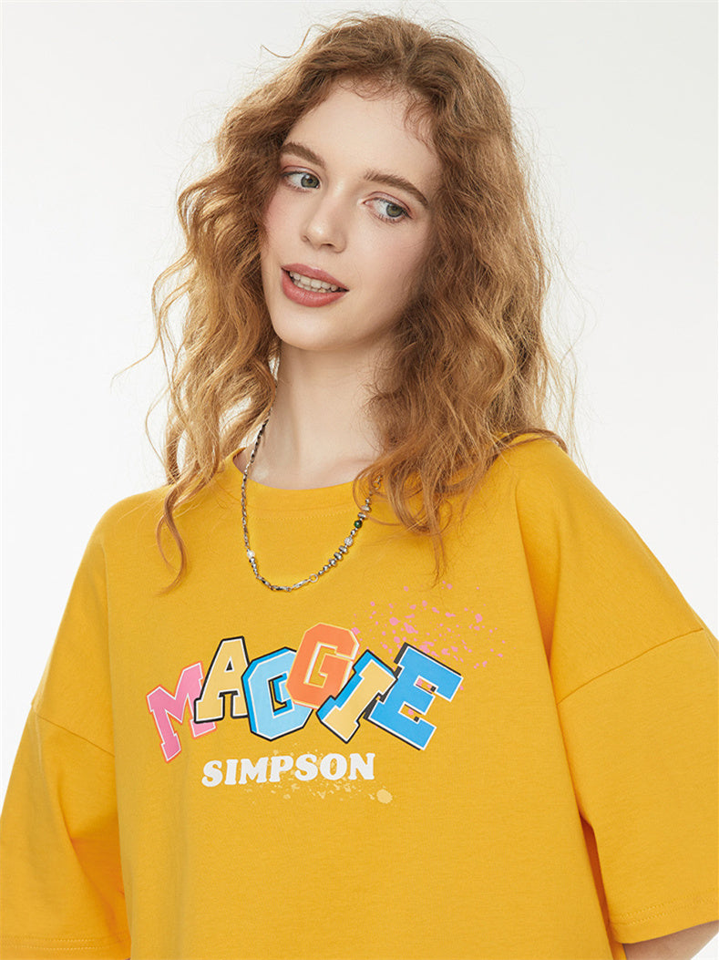 Playful 3D Bubble Print Drop Shoulder Short Sleeve
