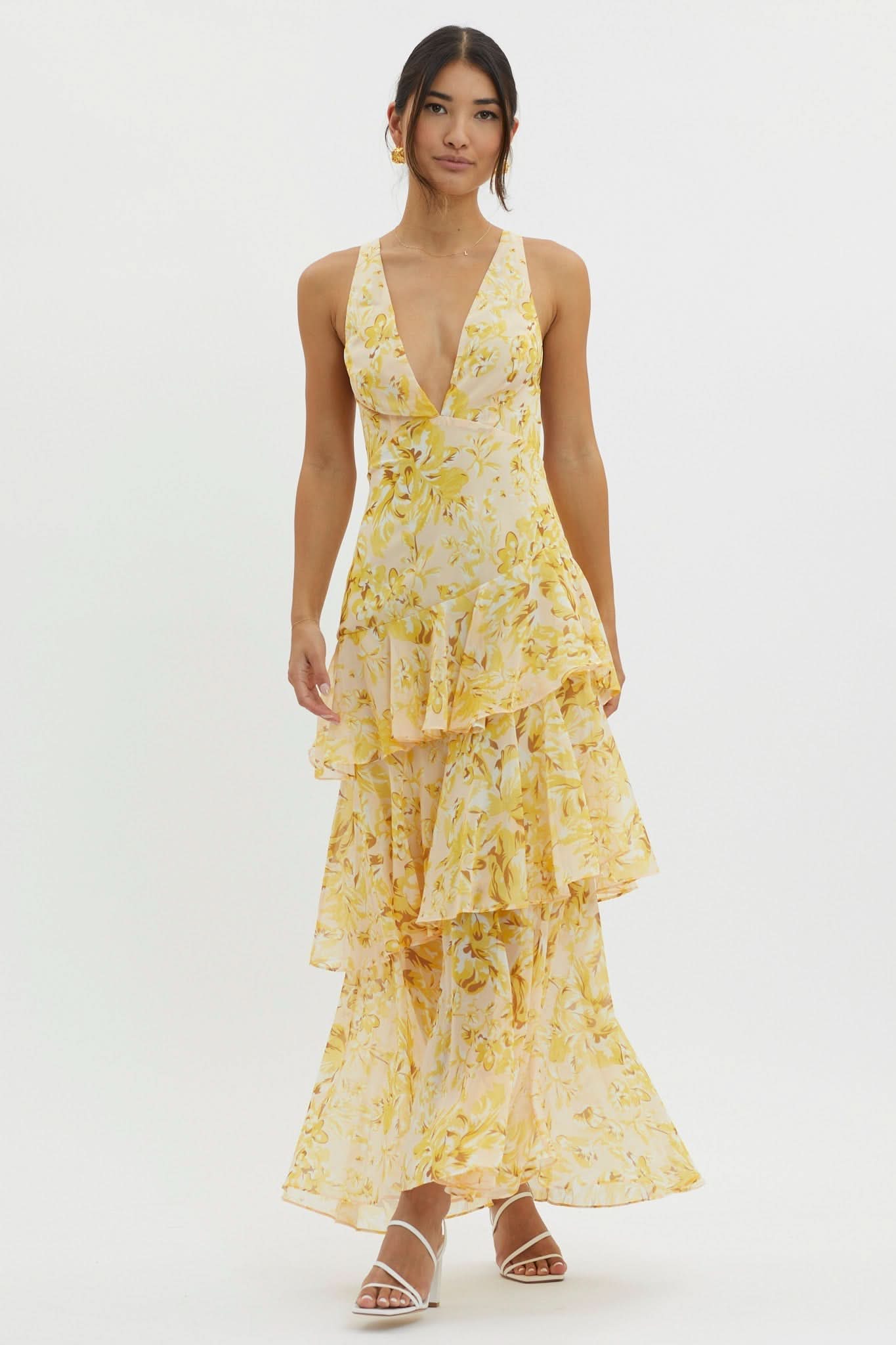 Veda Ruffle Midi Dress