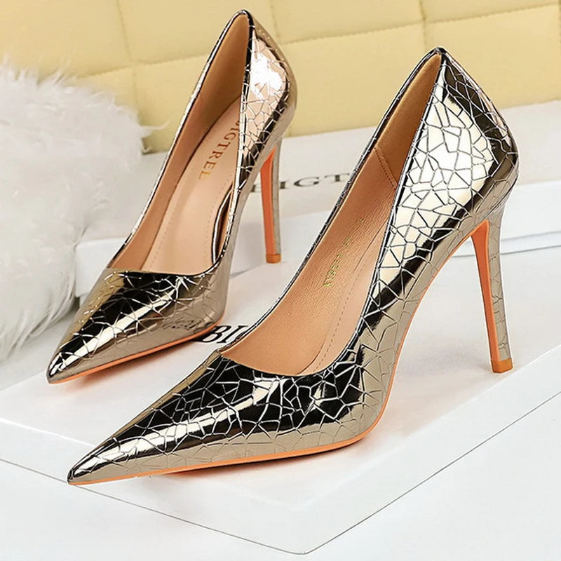 Champagne Woman Pumps High Heels Luxury Banquet Shoes