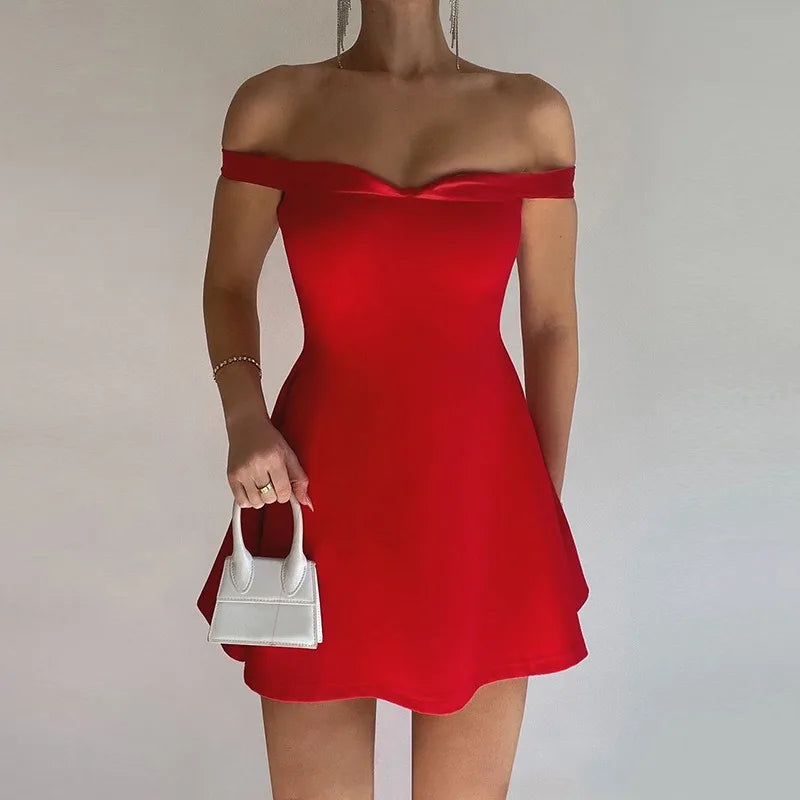 Backless Bandeau Strapless A Line Mini Dress