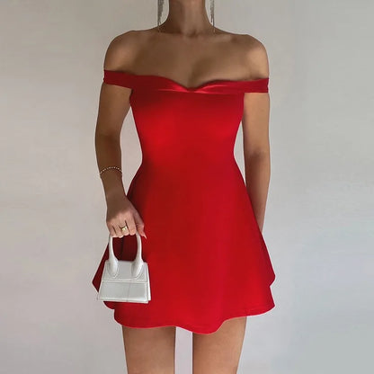 Backless Bandeau Strapless A Line Mini Dress