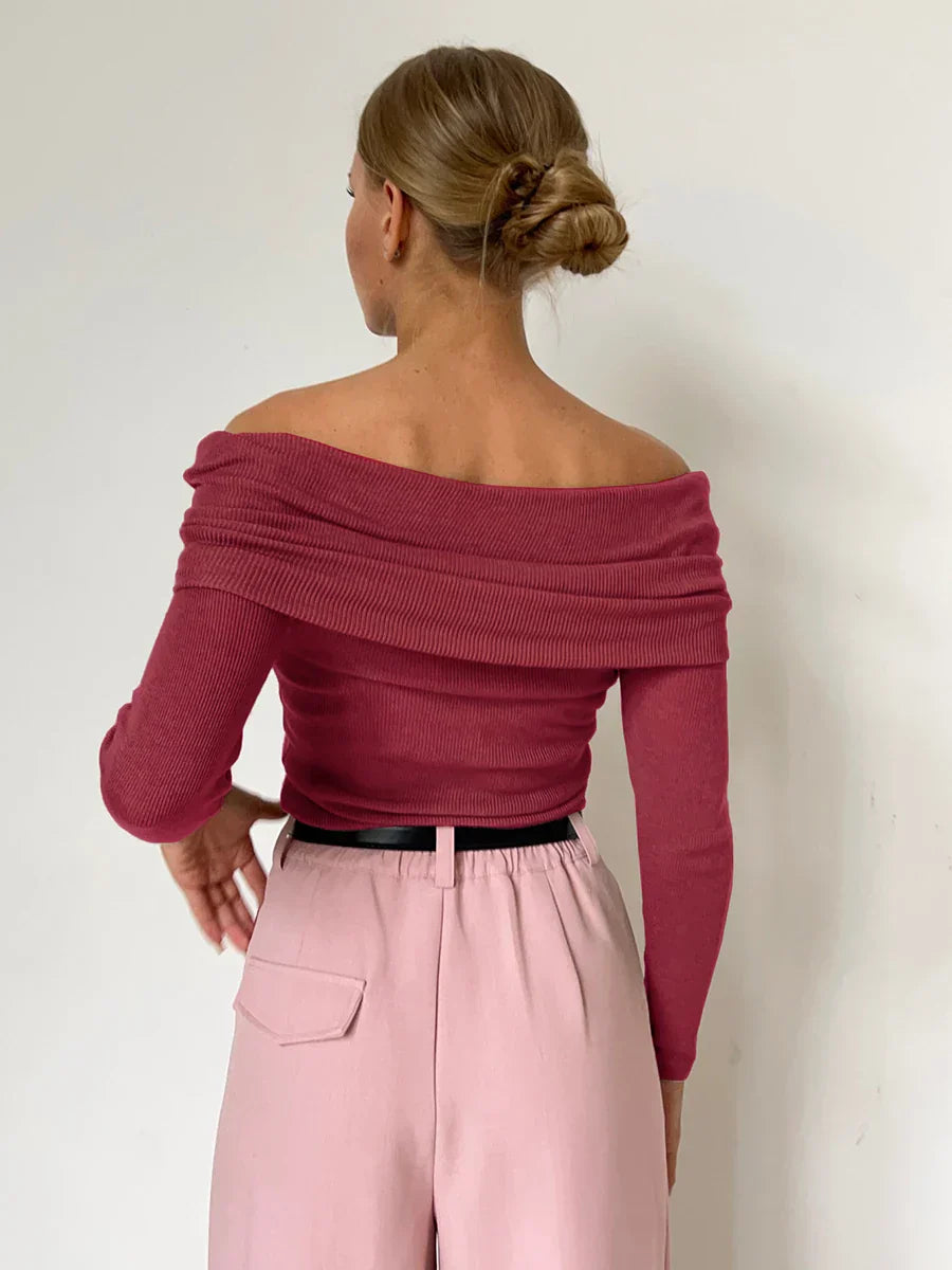 | Off-Shoulder Knit Top