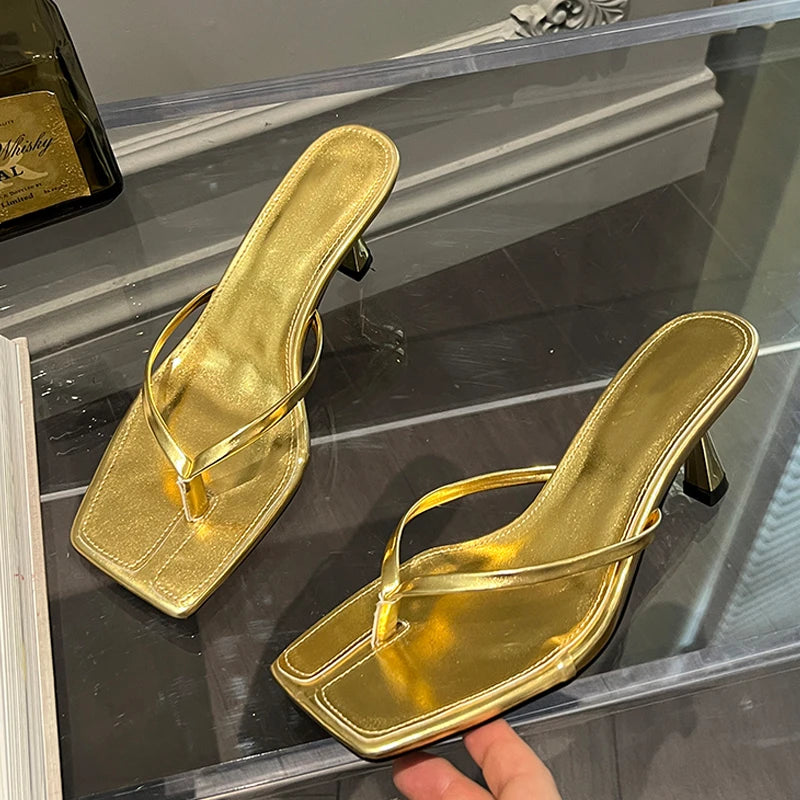 Summer Thin Heels Flip Flops Women Slipper