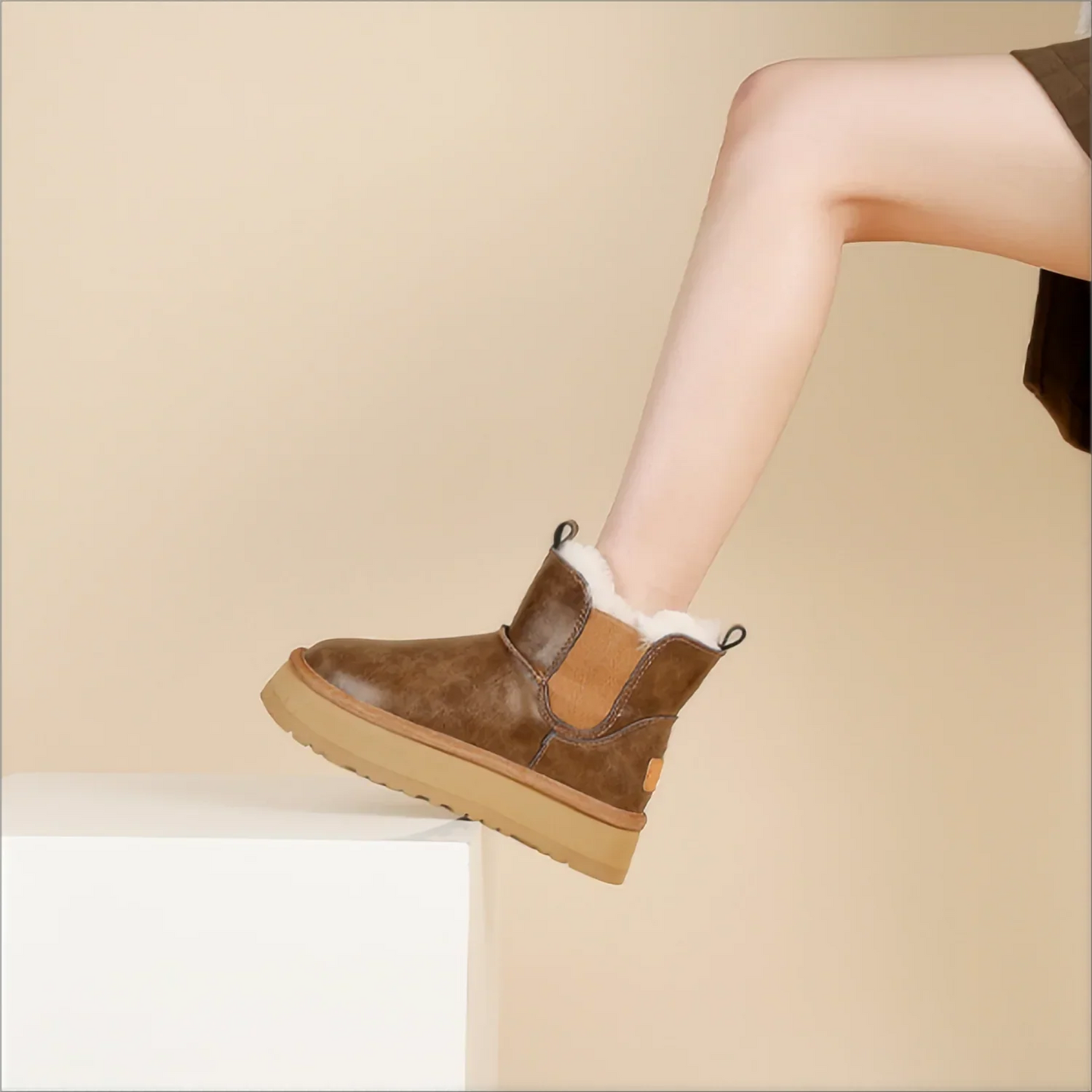 | Leather Fur Boots