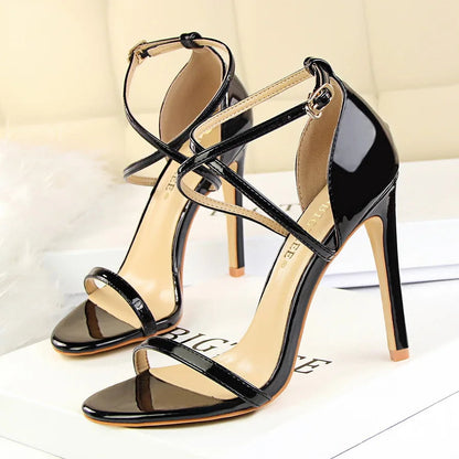 11cm Super High Heels Patent Leather Women Pumps Sexy Woman Heels