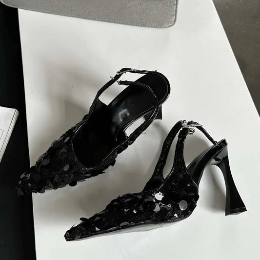 Sequin Slingbacks High Heels Women Pumps