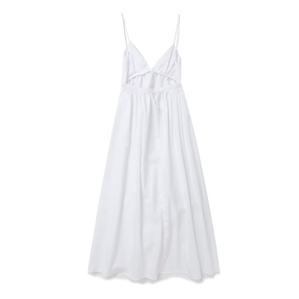 Spaghetti Strap Backless Flowy Maxi Dress