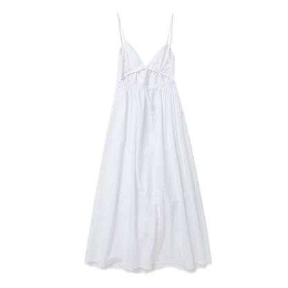 Spaghetti Strap Backless Flowy Maxi Dress