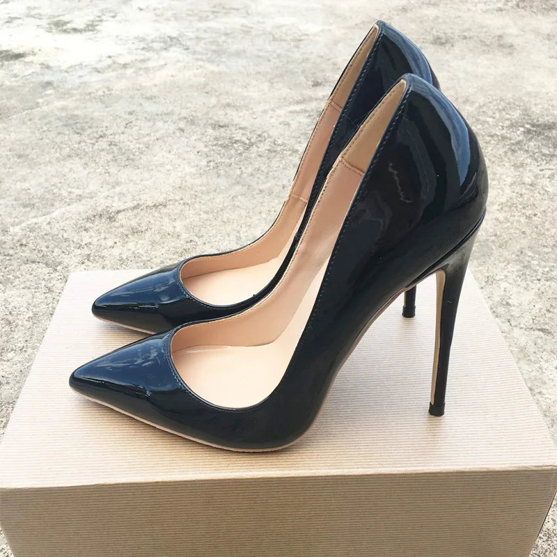 Black Yellow Red Extreme 12cm Thin High Heels