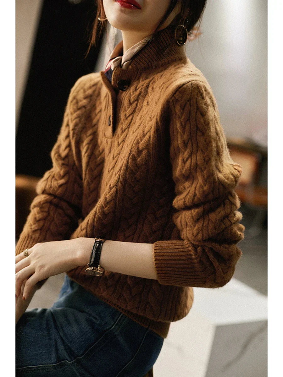 | Cashmere Button-Up Sweater