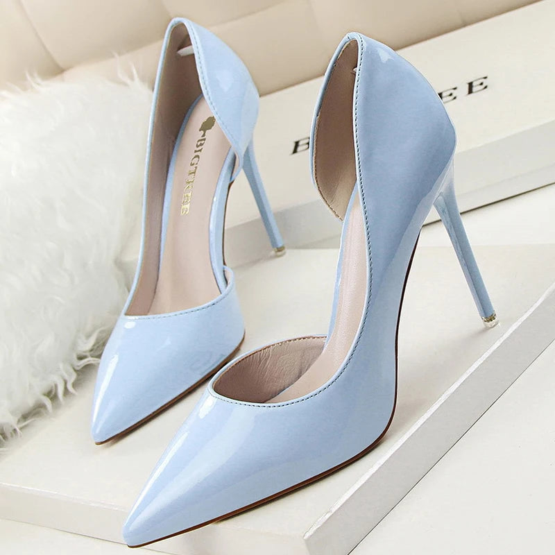 Patent Leather High-heels Classic Pumps for Women Wedding Shoes