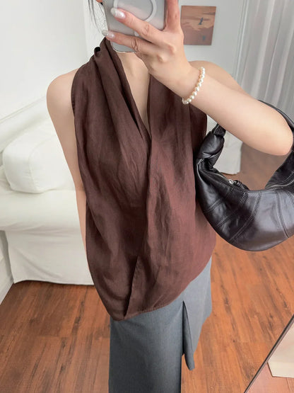 | Drape Linen Vest