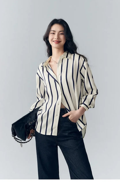 | Stripe Satin Blouse