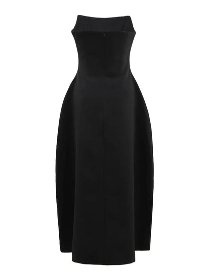 Diamonds Black Crystal Pearl Mini | Midi Dress