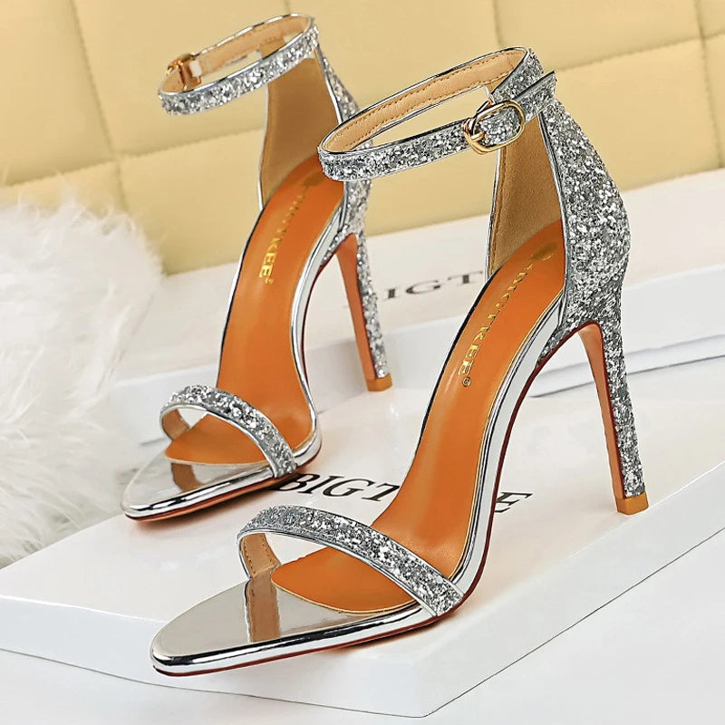 Suede Hollow High Heel Stiletto Sandals for Women