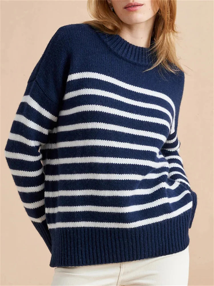 | Striped Cotton Pullover Sweater