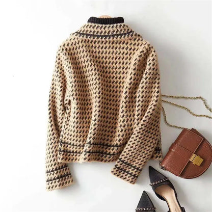| Houndstooth Knit Jacket