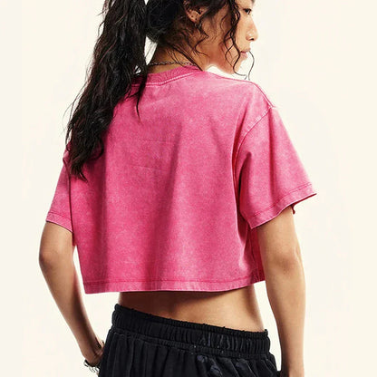 Bow Cherry Cartoon Cotton Slim T-shirt