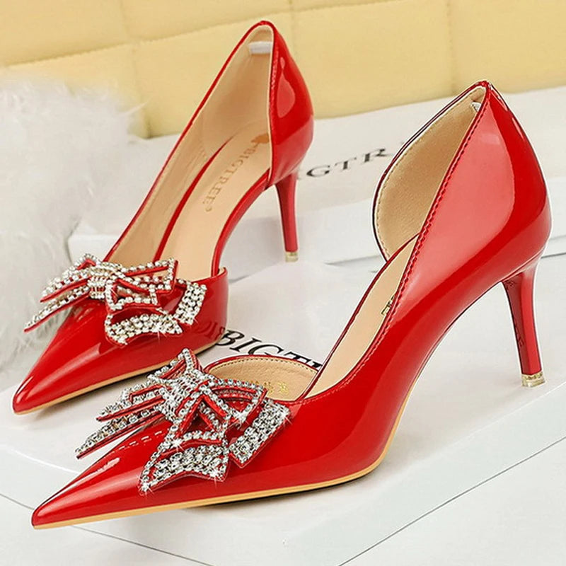 Red Patent Leather Women Pumps High Heels