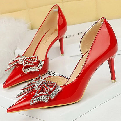 Red Patent Leather Women Pumps High Heels