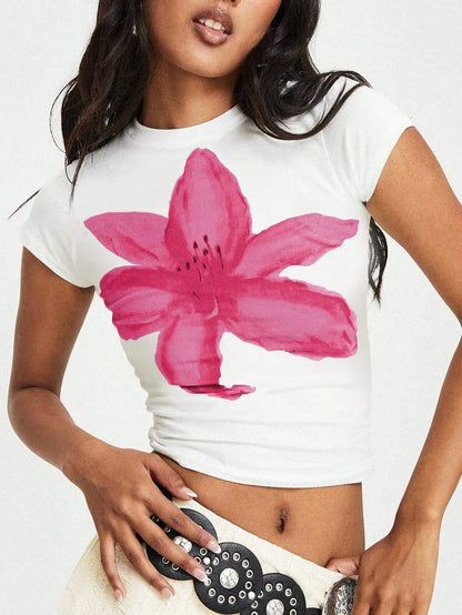 Floral Slim Fit Casual Street T-shirt