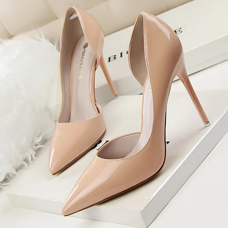 Patent Leather High-heels Classic Pumps for Women Wedding Shoes