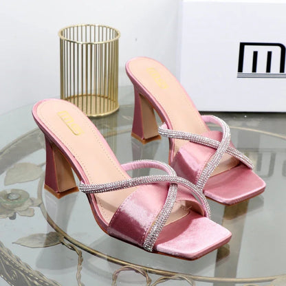 Luxury designer stiletto heels with rhinestones for plus size women
