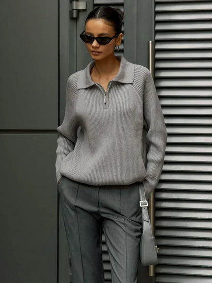 | Ribbed Half-Zip Sweater