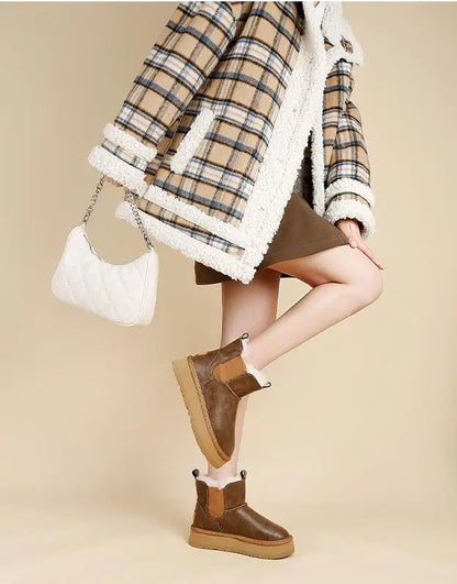 | Leather Fur Boots