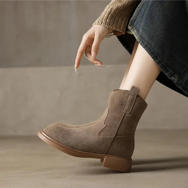 | Leather Zipper Boots