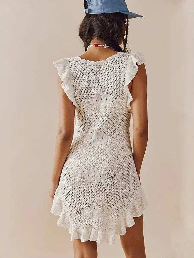 | Crochet Beach Mini Dress