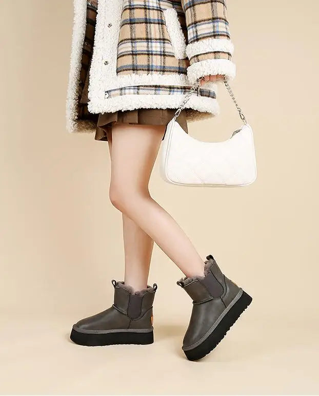 | Leather Fur Boots