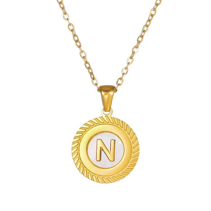 Round Mini Initial Necklace