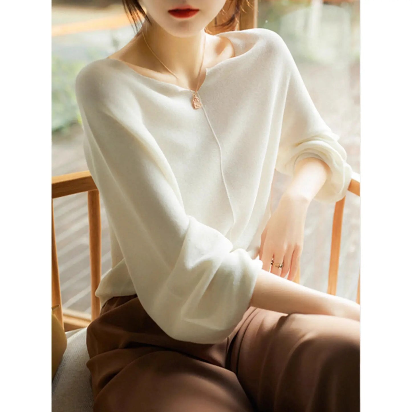 | Draped Knit Sweater Top