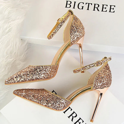Sparkle Sequins Stiletto Heels Women Pumps - 10 cm Sexy High Heels