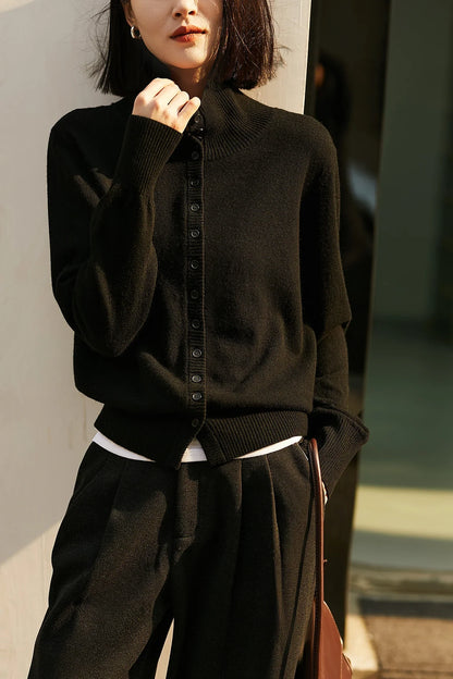 | Cashmere Button Sweater