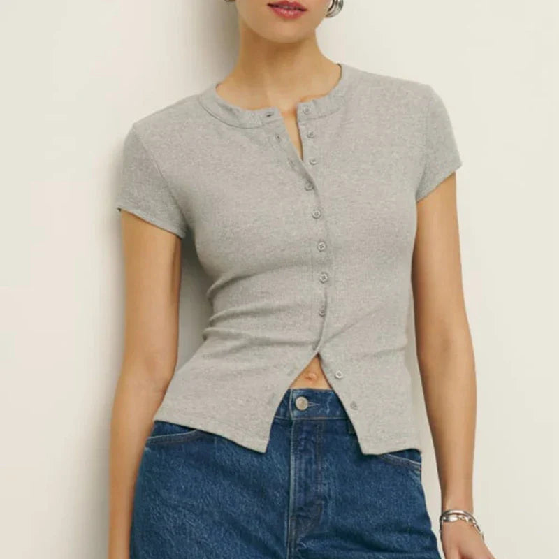 | Snapfront Knit Top
