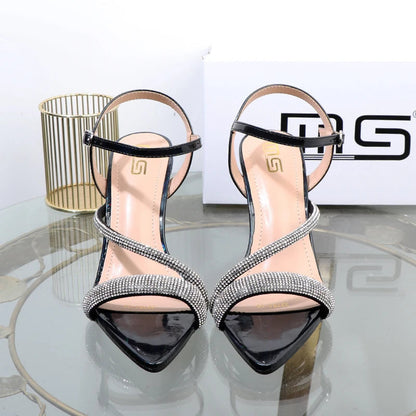 Elegant green high heel shoes for summer, new luxury design
