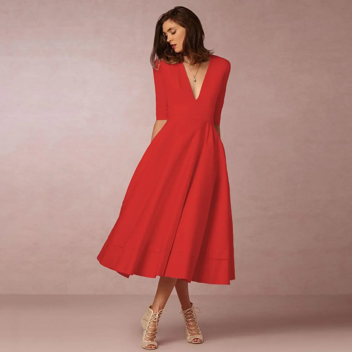Paige | Women Ivoire Midi Dress Fitted Elegant Cut