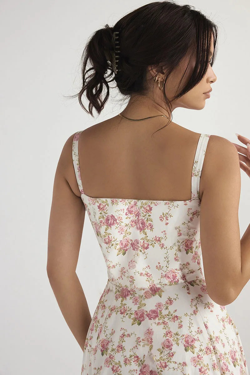 Halter Solid High-End Floral Dress