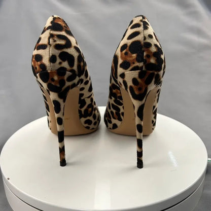 Leopard Print Pointy Toe High Heel Stiletto Pumps for Women