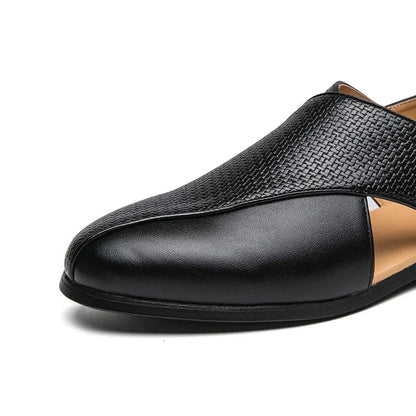 Genuine Leather Loafers | Cross-Strap Detail | Slip-On