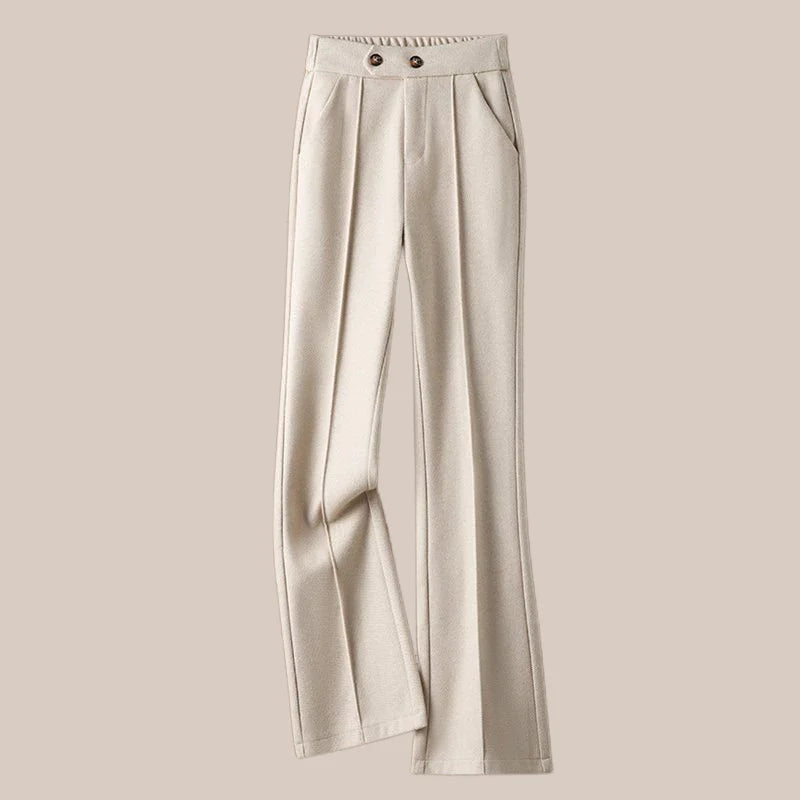 | Wool-Blend Flare Trousers