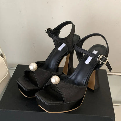White Pink Chunky Platform Sandals for Women