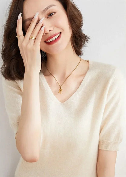 | V-Neck Knit Top