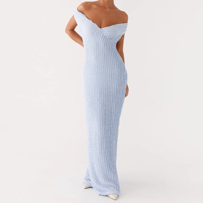 Off Shoulder Slash Neck Bo Bodycon Dress