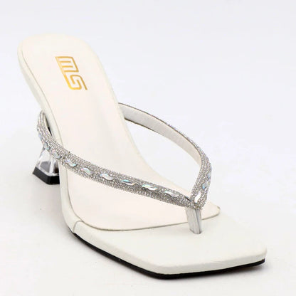 Rhinestone Toe-Clip Stiletto High Heels for Women's Summer Wear
