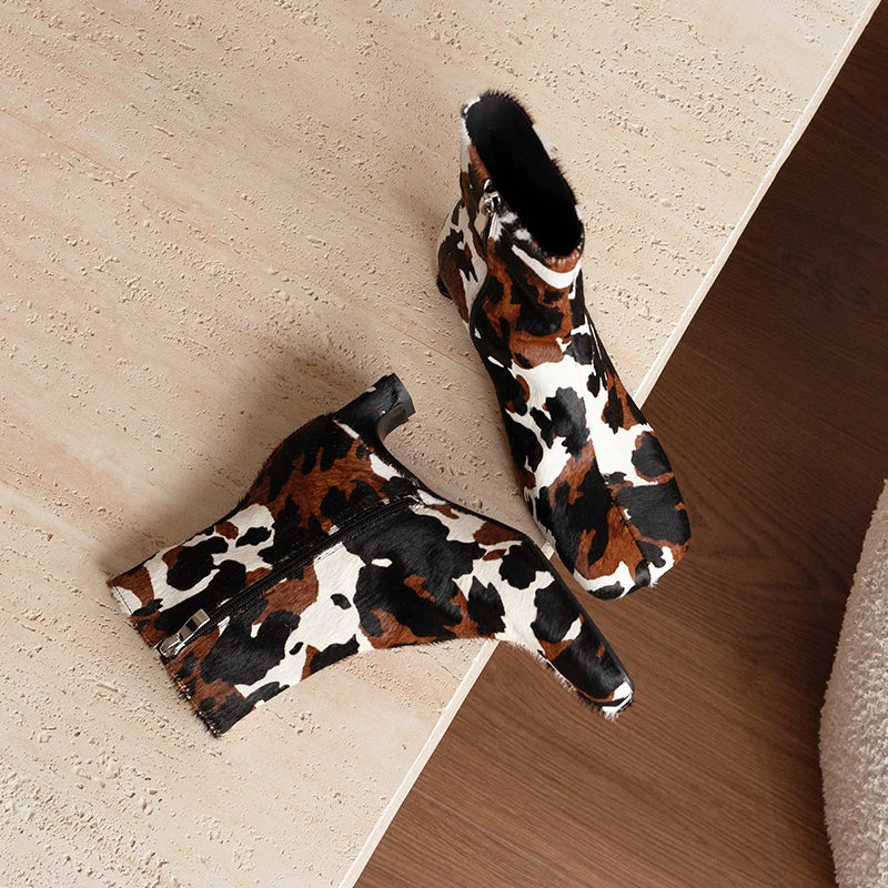 | Calf Hair Ankle Boots